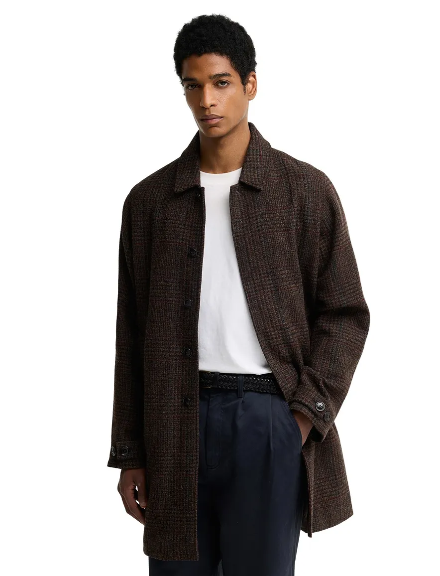 Barbour wollen overjas bruin