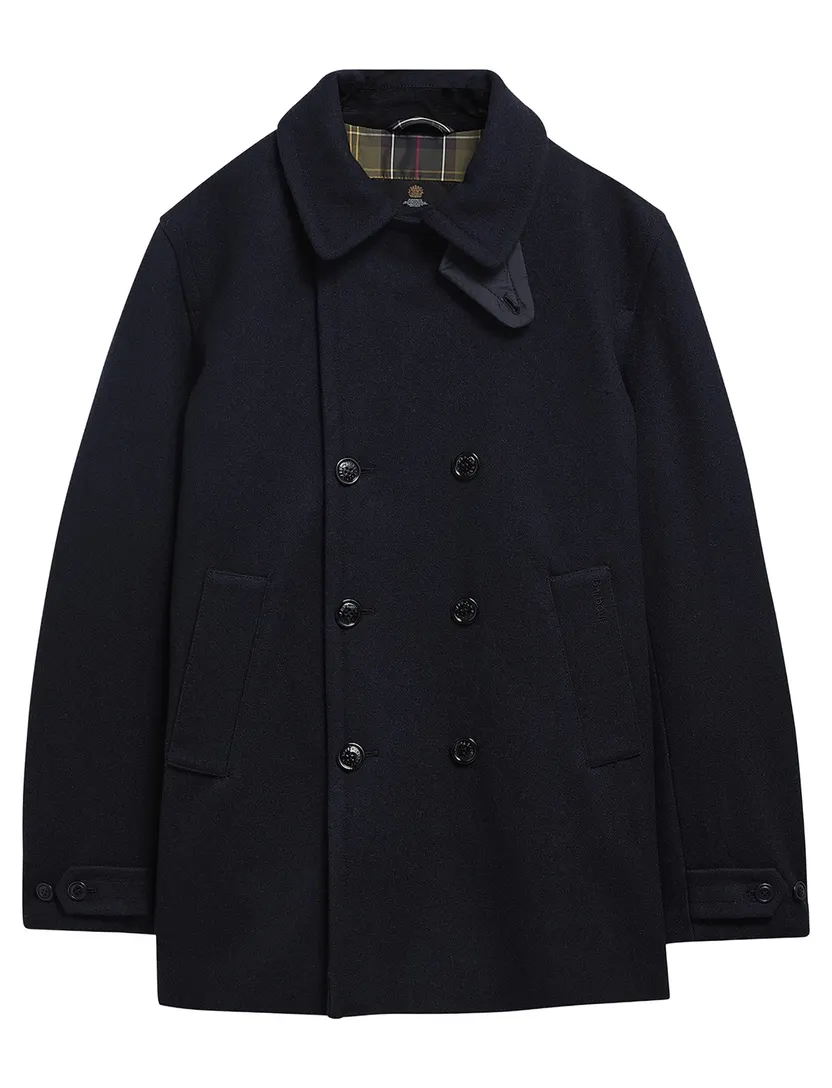 Overjas Barbour donkerblauw wol