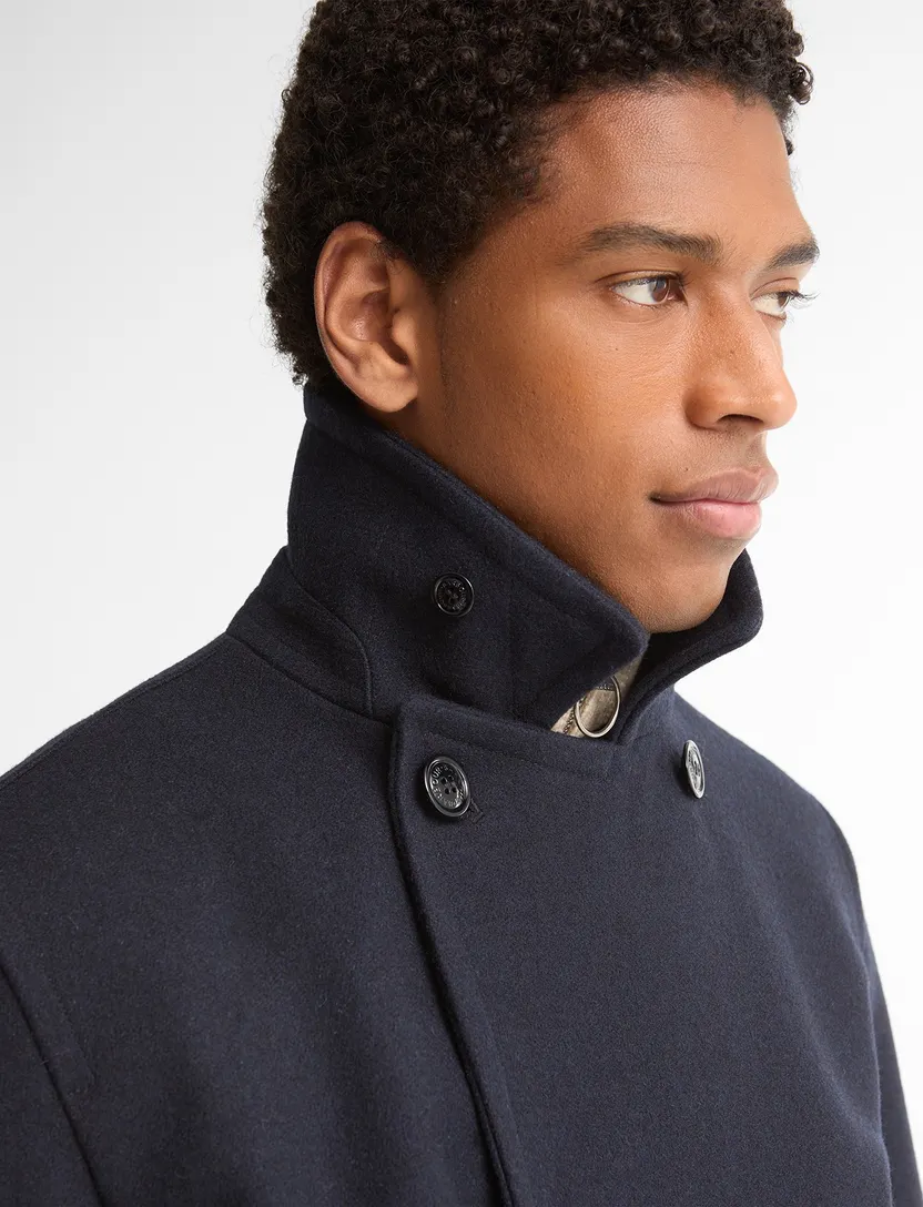 Overjas Barbour donkerblauw wol