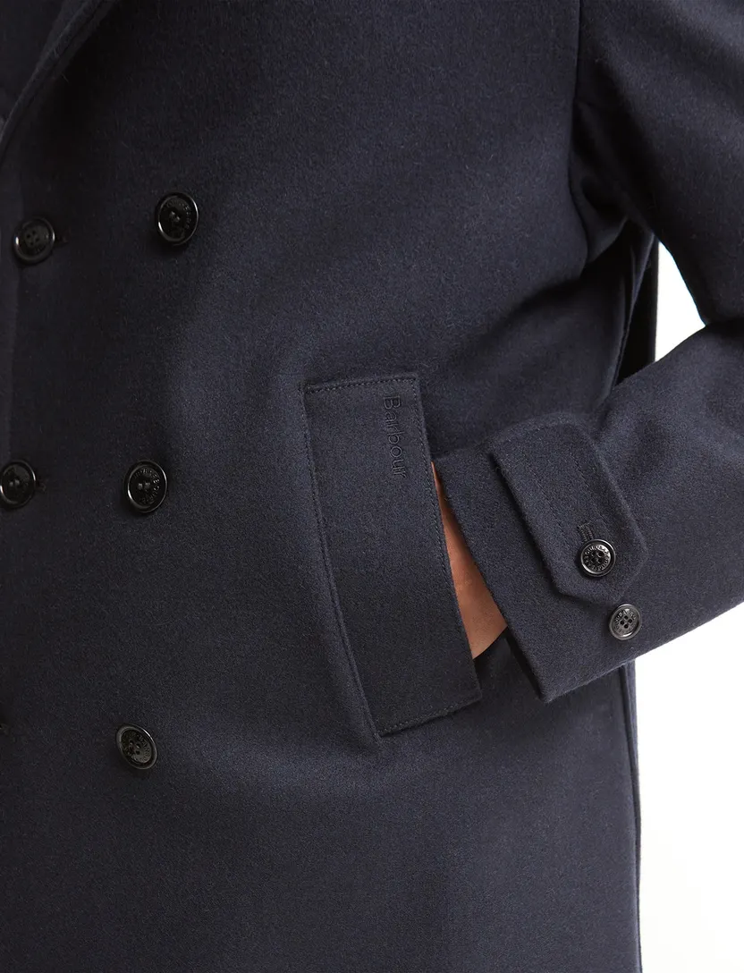 Overjas Barbour donkerblauw wol