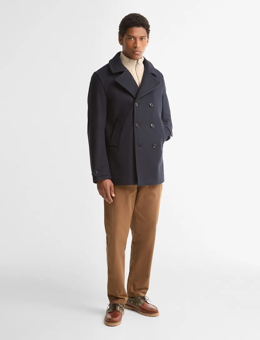 Overjas Barbour donkerblauw wol