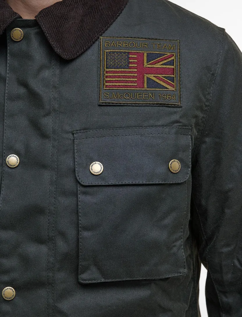 Wax jas Barbour groen katoen