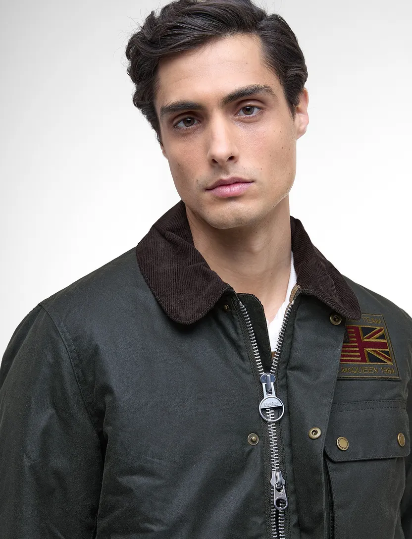 Wax jas Barbour groen katoen