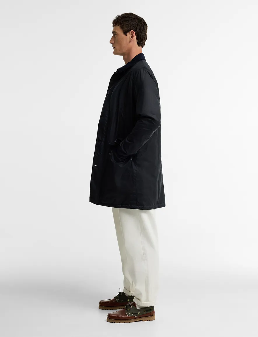 Barbour wax jas donkerblauw gevoerd waterafstotend