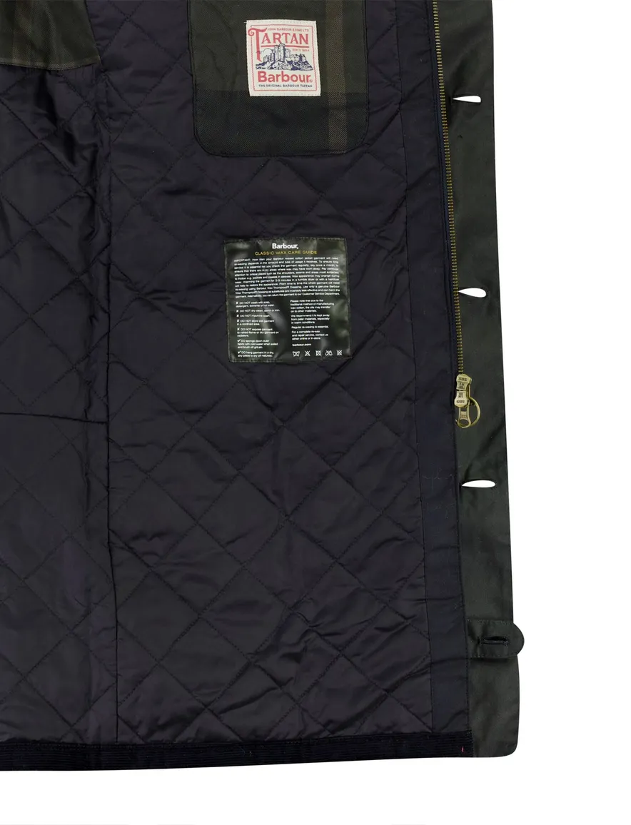 Barbour wax jas donkerblauw gevoerd waterafstotend