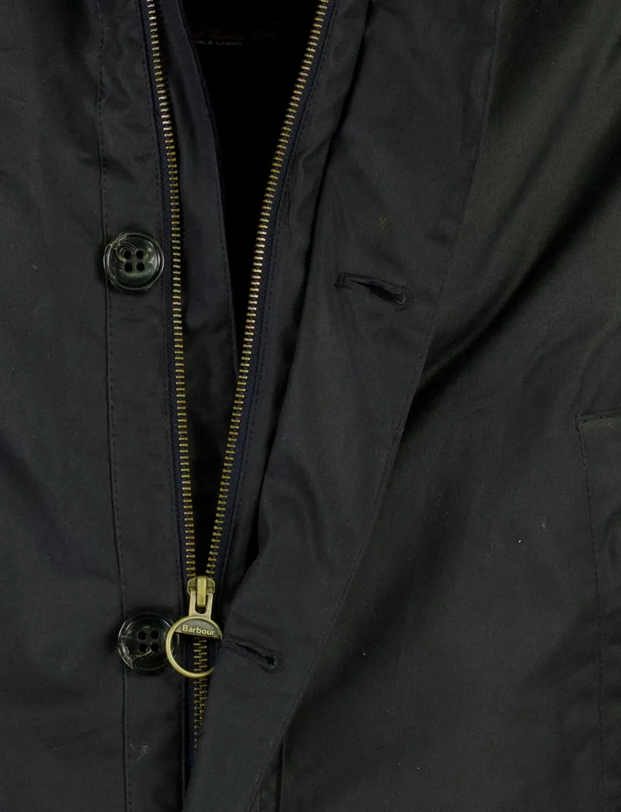 Barbour wax jas donkerblauw gevoerd waterafstotend