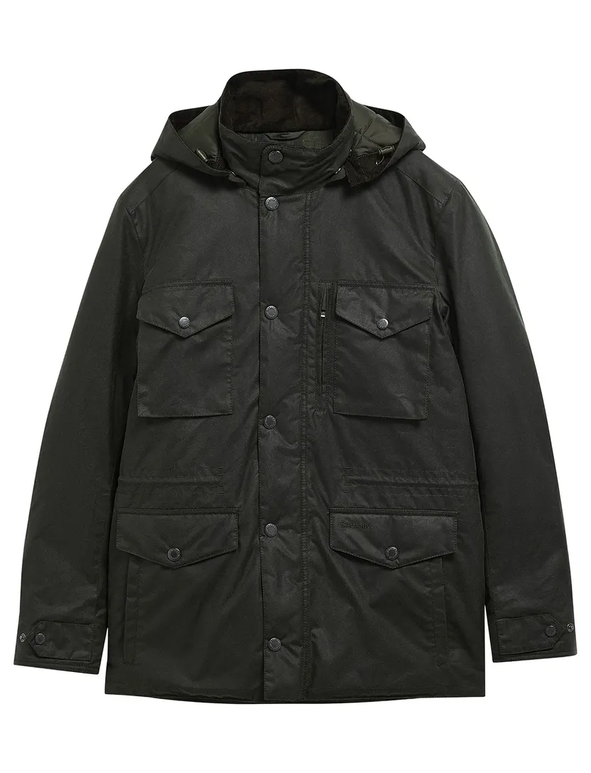 Wax jas Barbour groen met capuchon