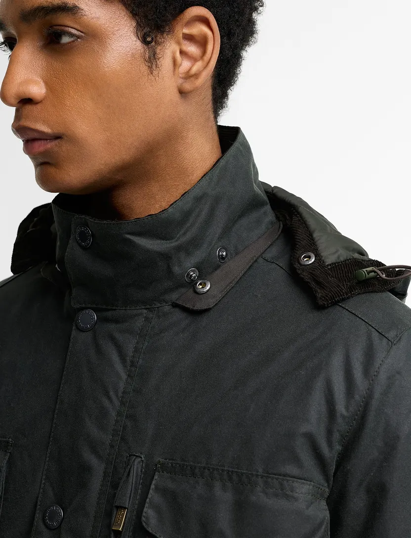 Wax jas Barbour groen met capuchon