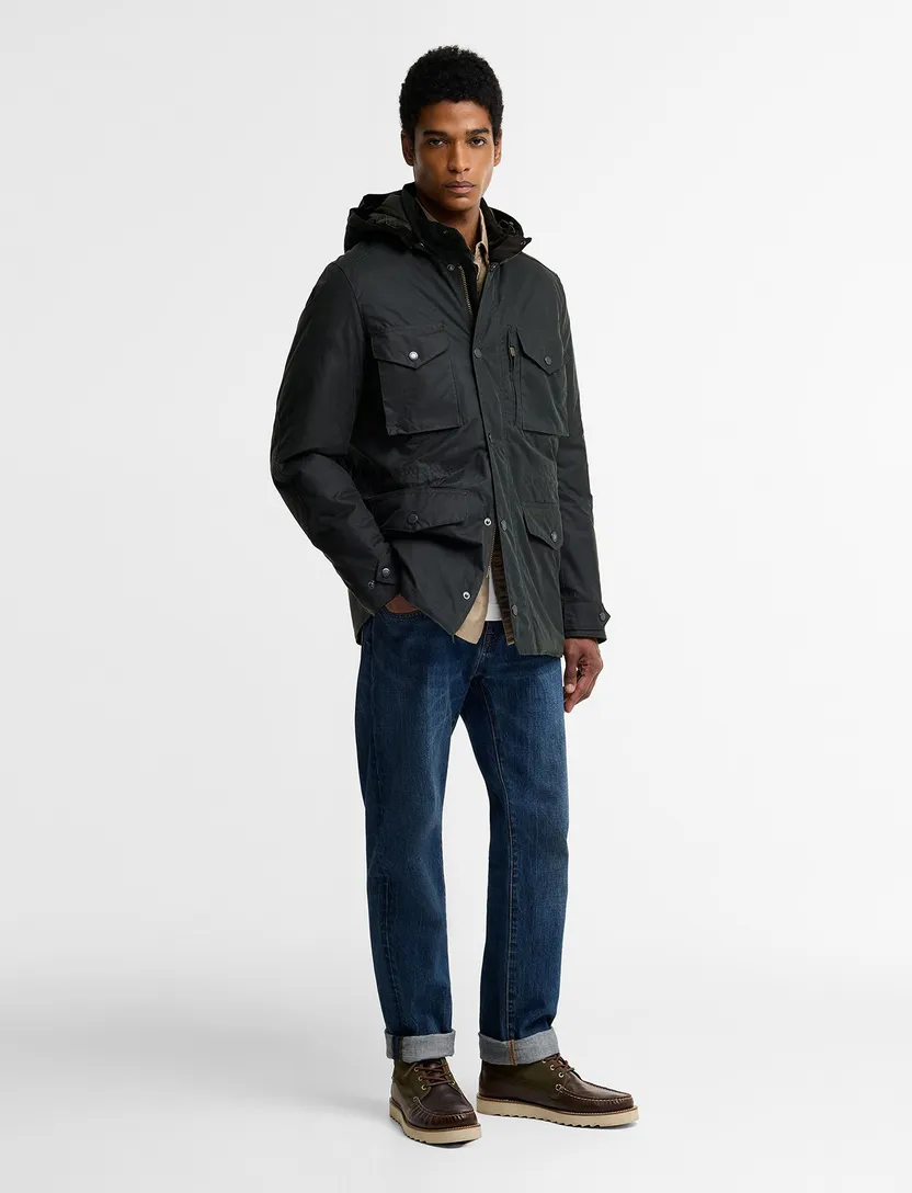 Wax jas Barbour groen met capuchon