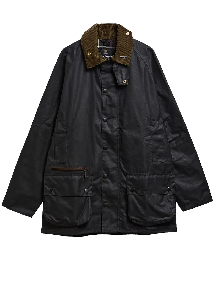 Wax jas Barbour Beaufort donkerblauw katoen