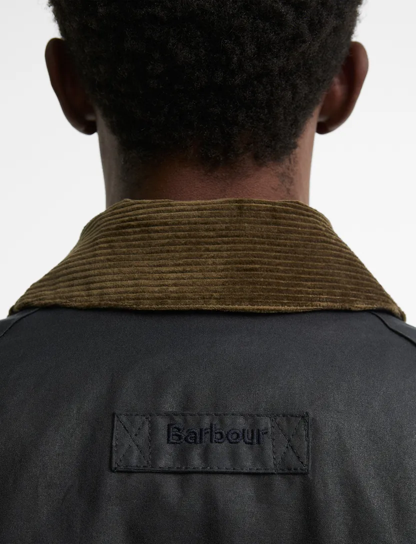 Wax jas Barbour Beaufort donkerblauw katoen