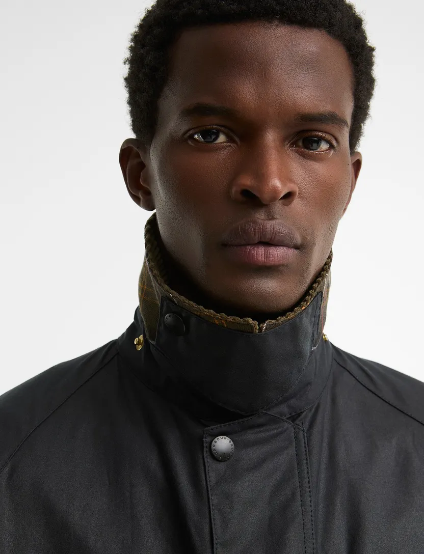 Wax jas Barbour Beaufort donkerblauw katoen