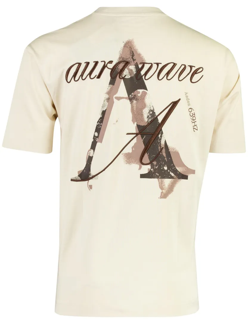T-shirt Aeden beige opdruk backprint