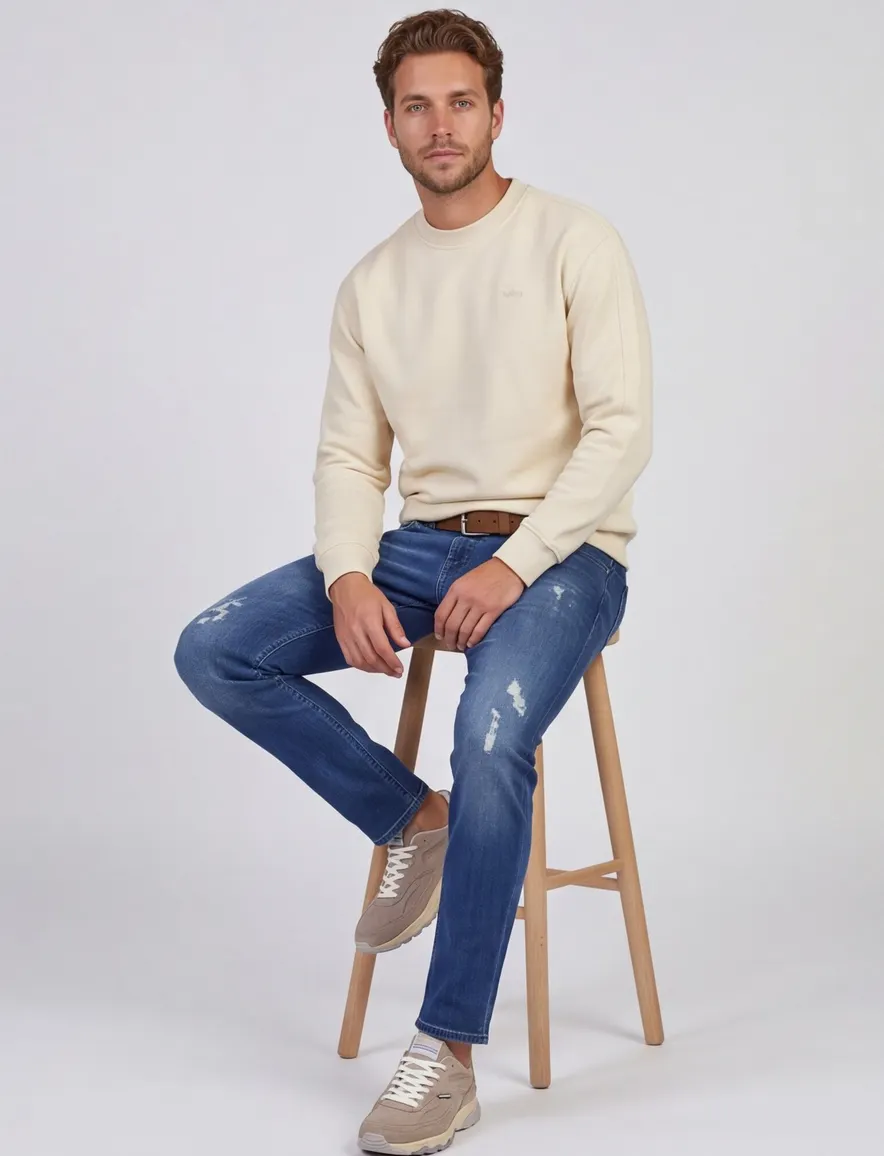 Aeden trui creme met Bloemen backprint