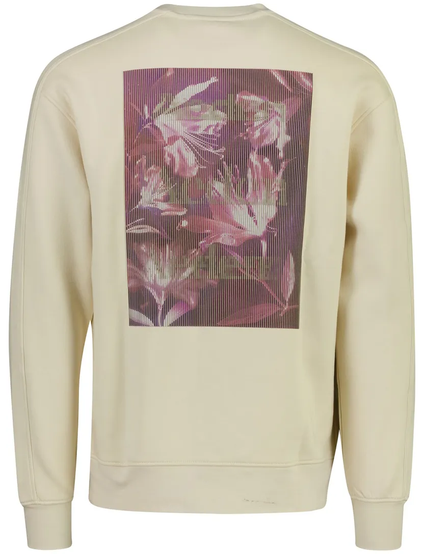 Trui Aeden creme bloemen backprint
