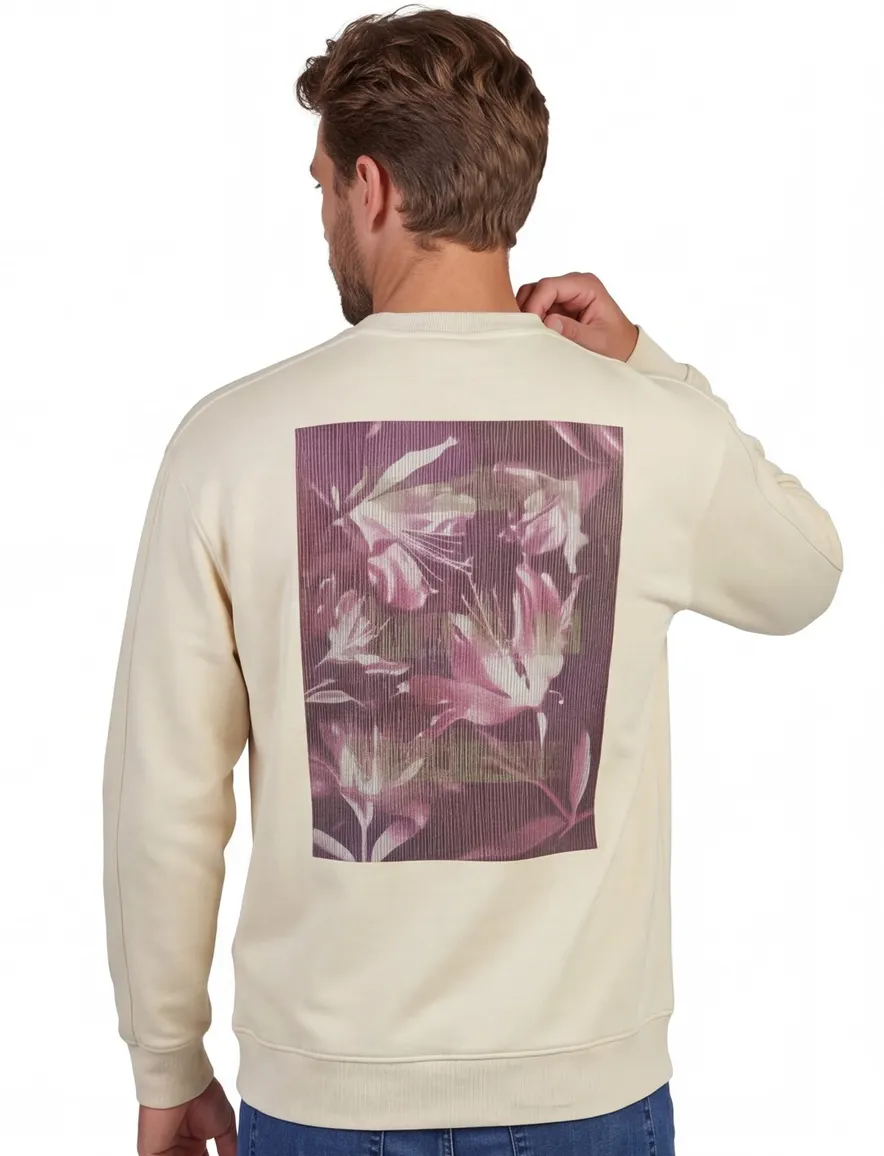 Aeden trui creme met Bloemen backprint