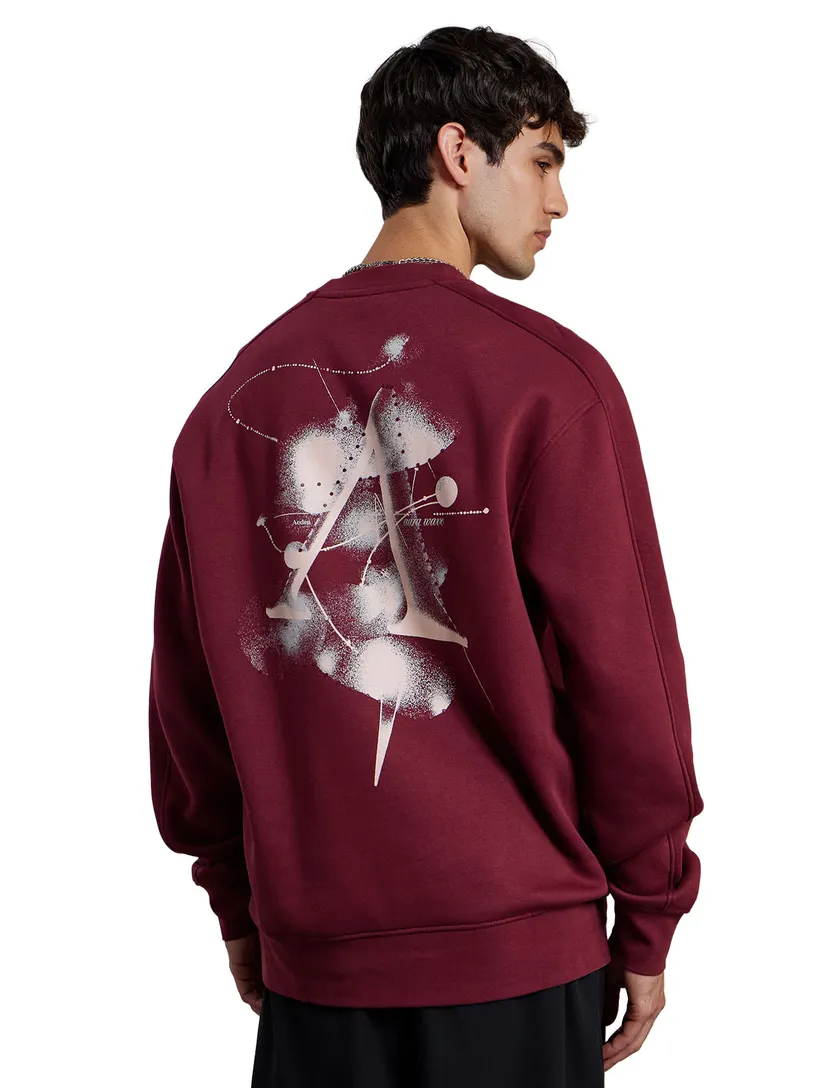 Trui Aeden bordeaux backprint verf letter