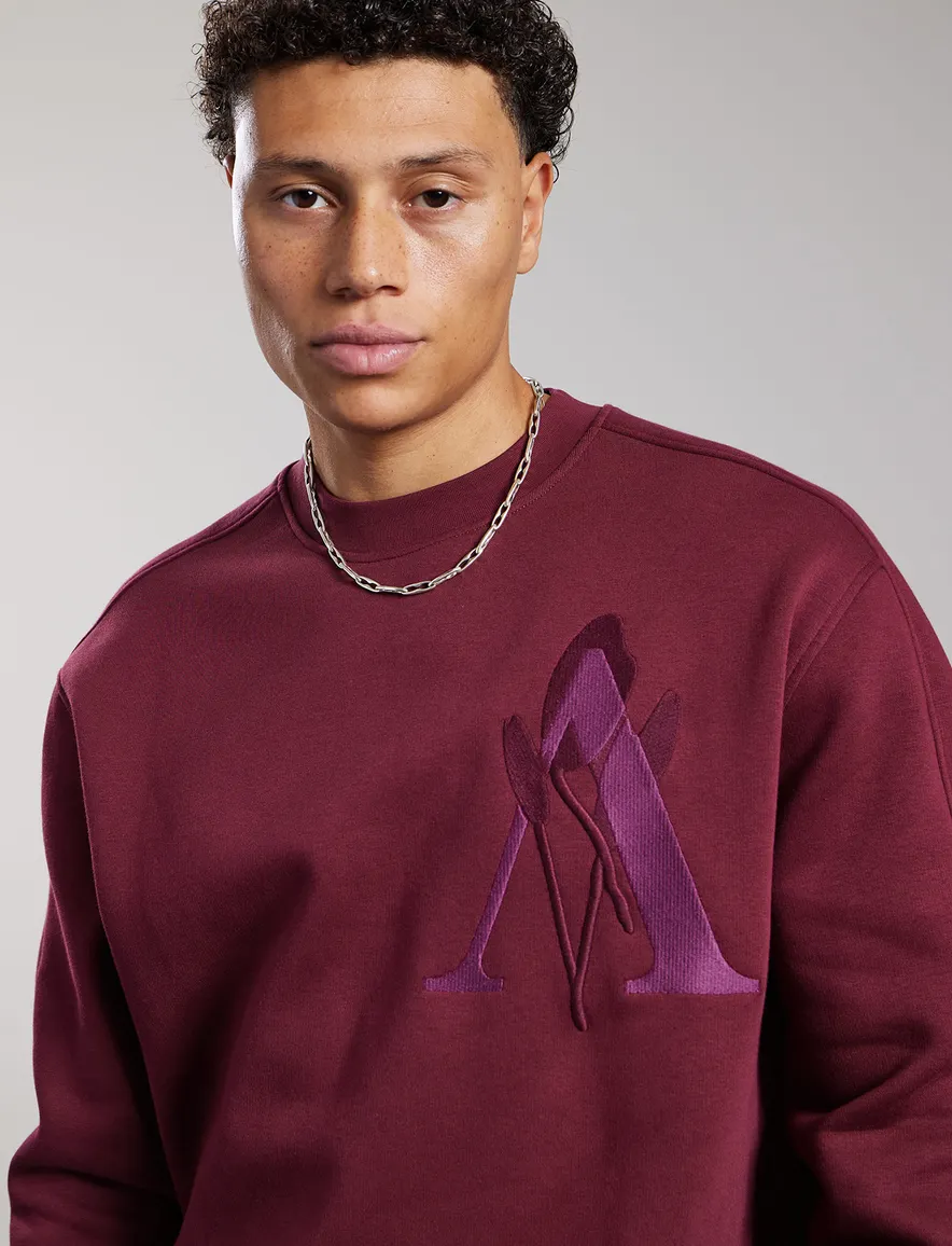 Aeden trui ronde hals bordeaux