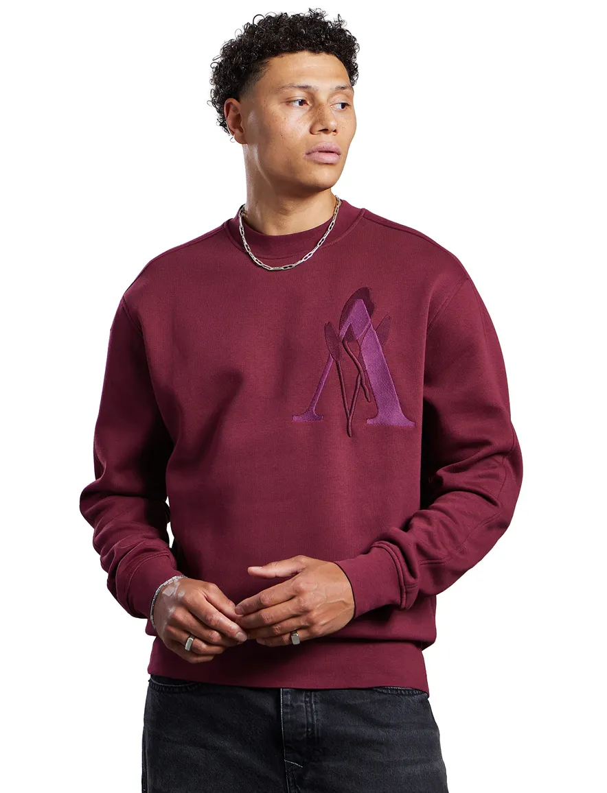 Aeden trui ronde hals bordeaux