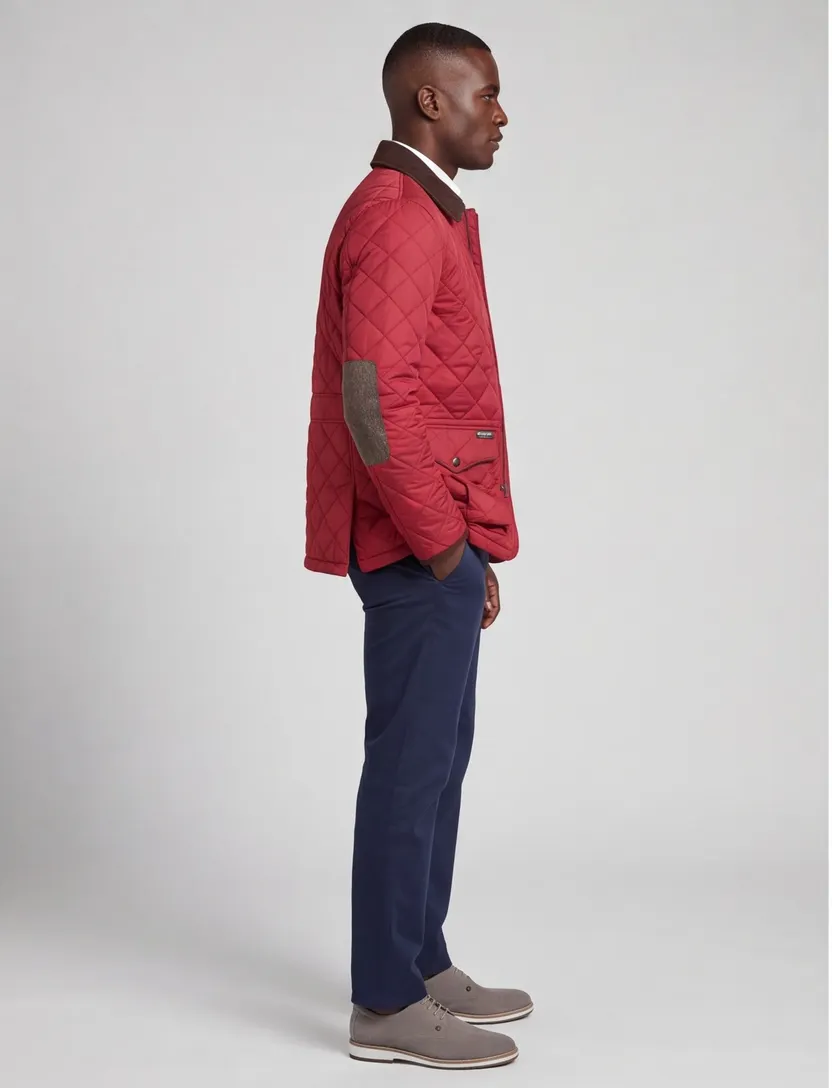 Jas Wellington rood polyester gevoerd