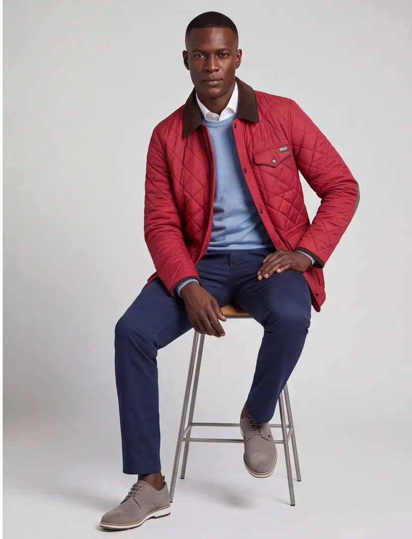 Jas Wellington rood polyester gevoerd