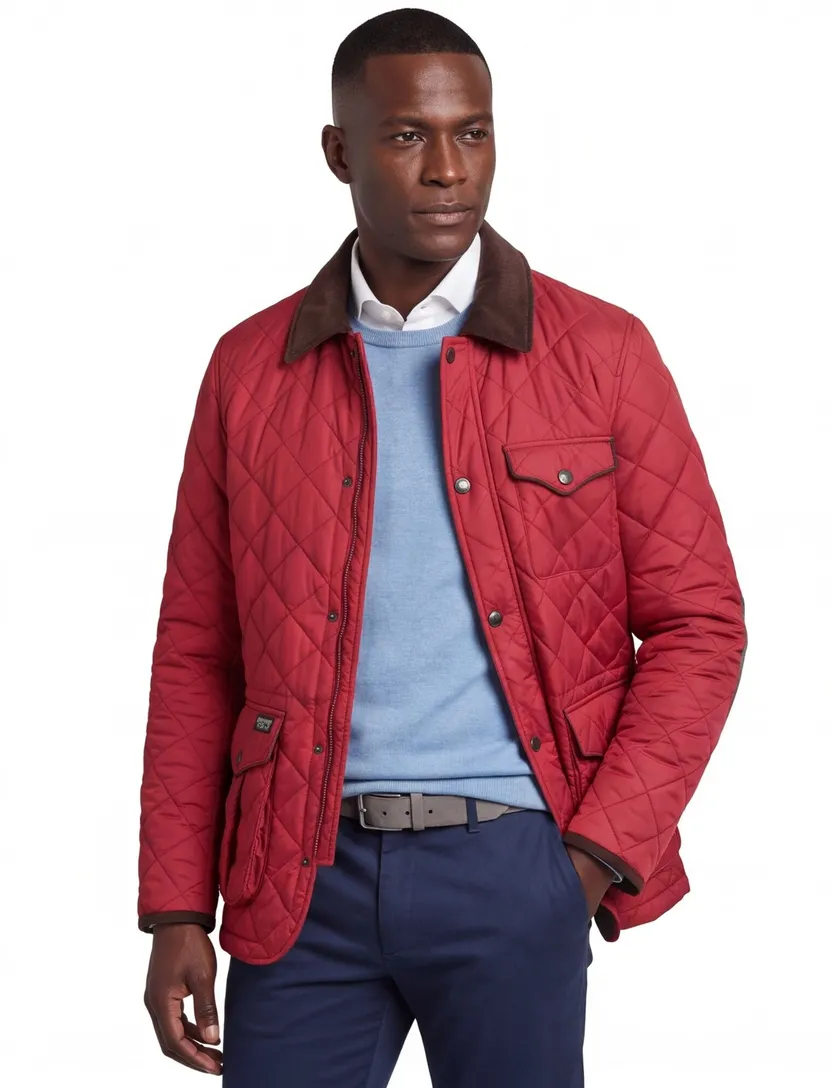 Jas Wellington rood polyester gevoerd