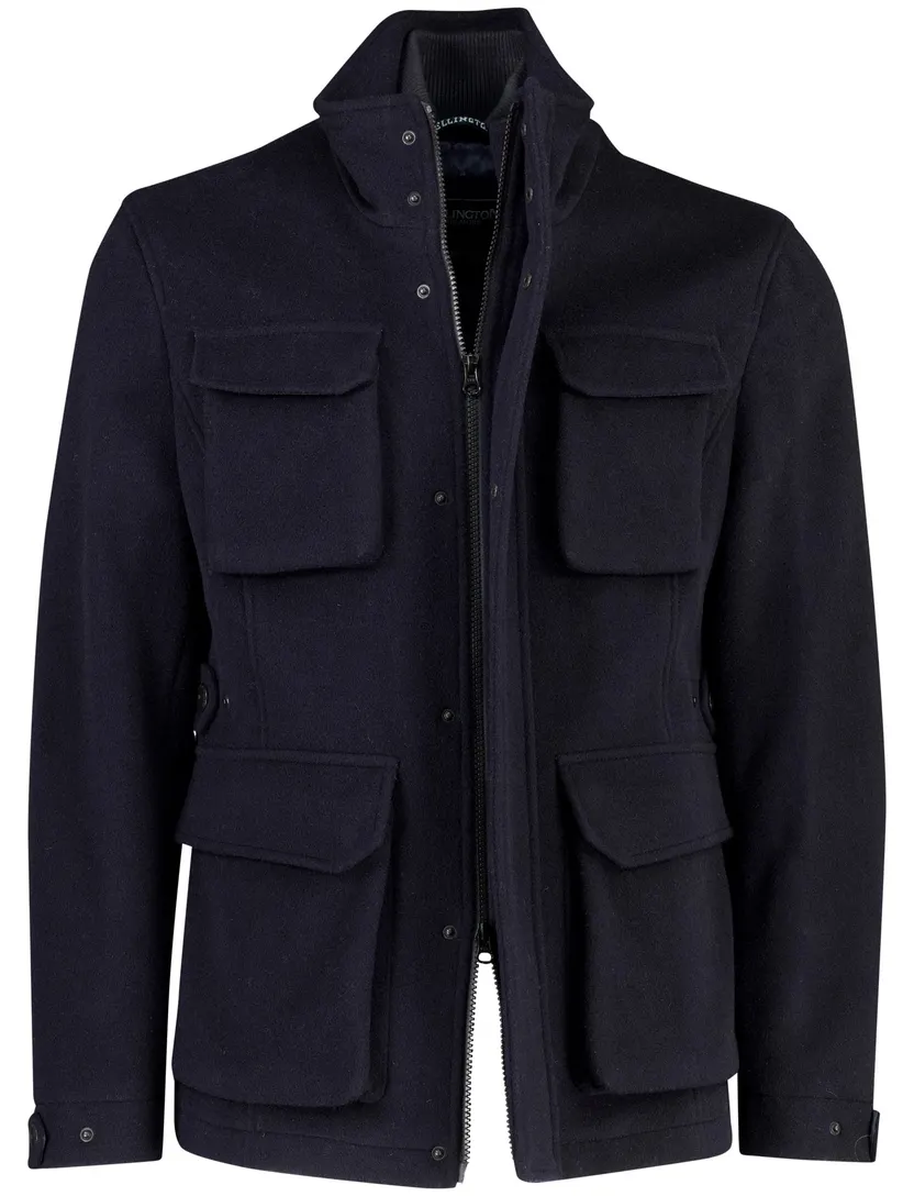 Overjas Wellington of Bilmore donkerblauw wol