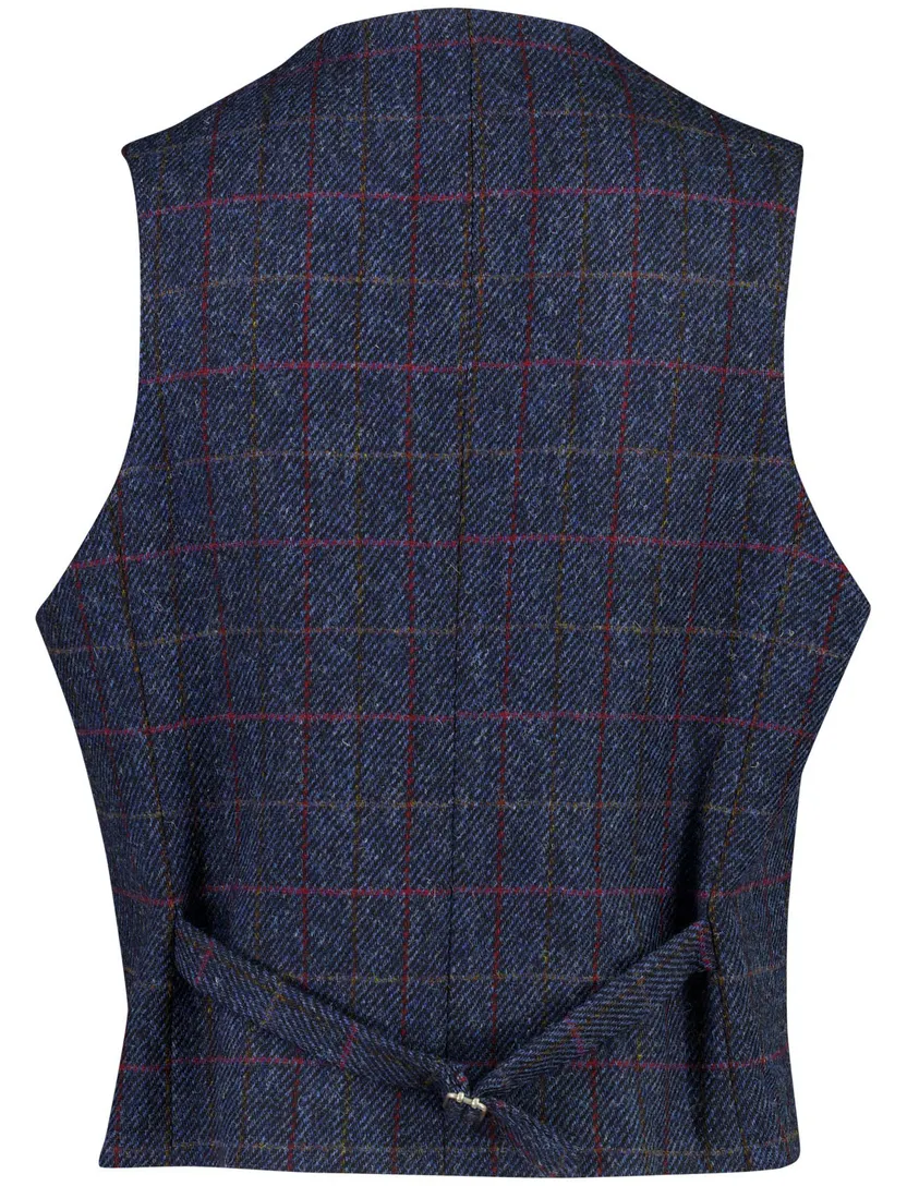Gilet Wellington of Bilmore blauw wol