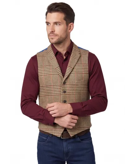 Wellington of Bilmore Gilet Wellington of Bilmore khaki gemeleerd