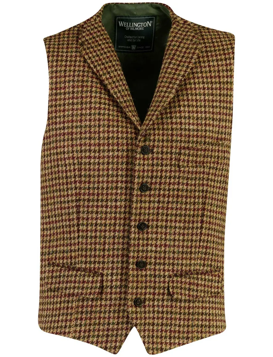 Wellington of Bilmore gilet bruin geruit