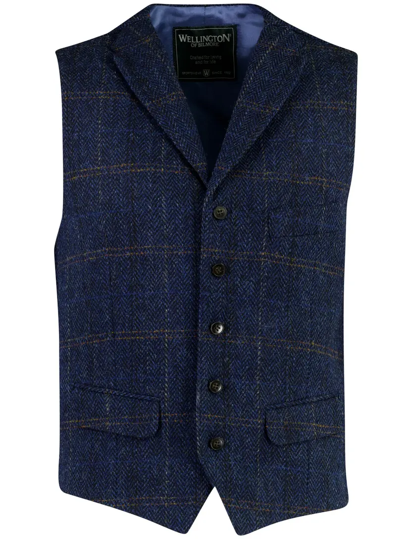 gilet bilmore donkerblauw geruit wales
