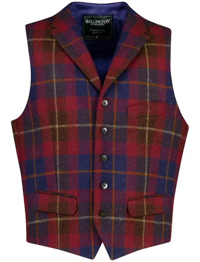 Wellington of Bilmore Wellington of Bilmore gilet donkerblauw geruit
