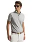 Polo Ralph Lauren Custom Slim Fit poloshirt grijs gemêleerd