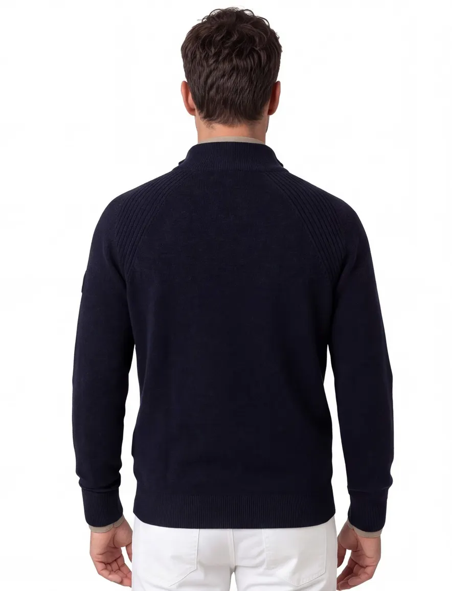 Peuterey half zip trui donkerblauw gemeleerd