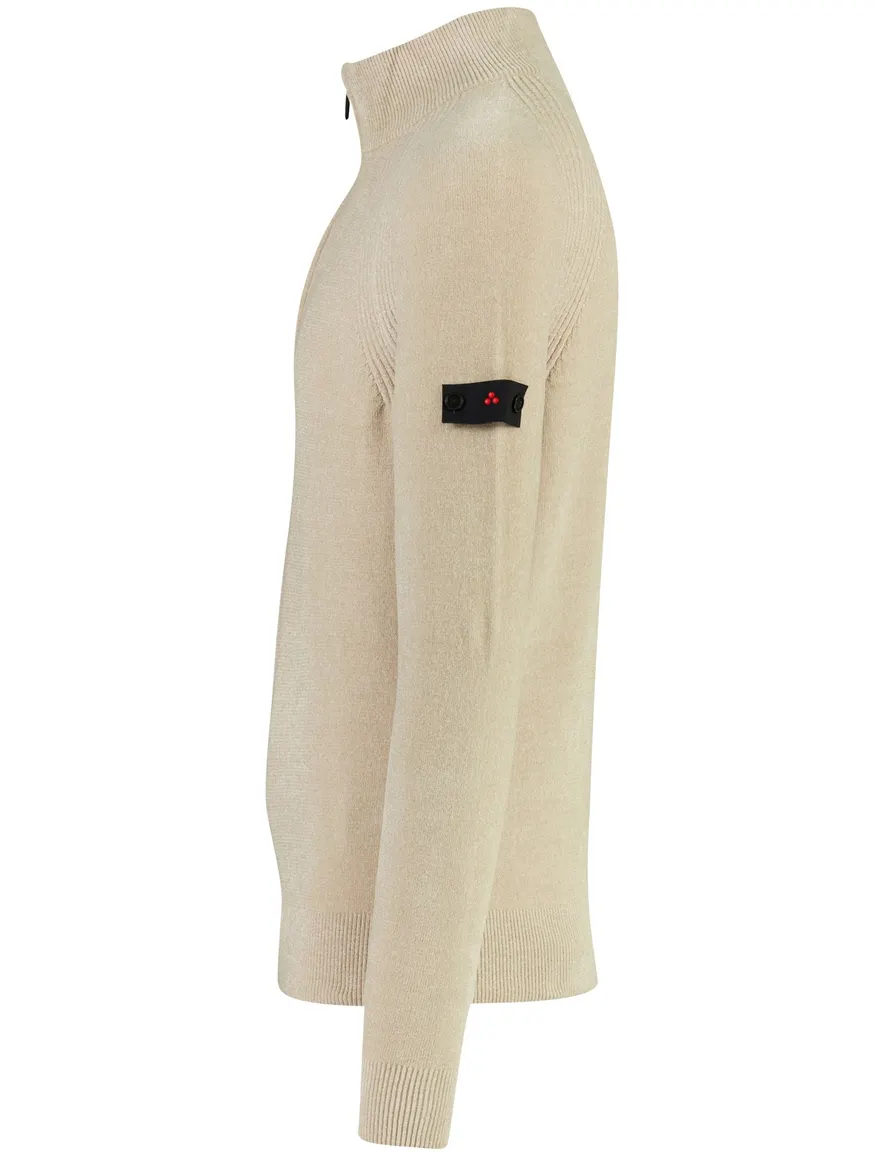 Thomas Maine half zip trui beige gemeleerd