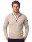 Thomas Maine half zip trui beige gemeleerd