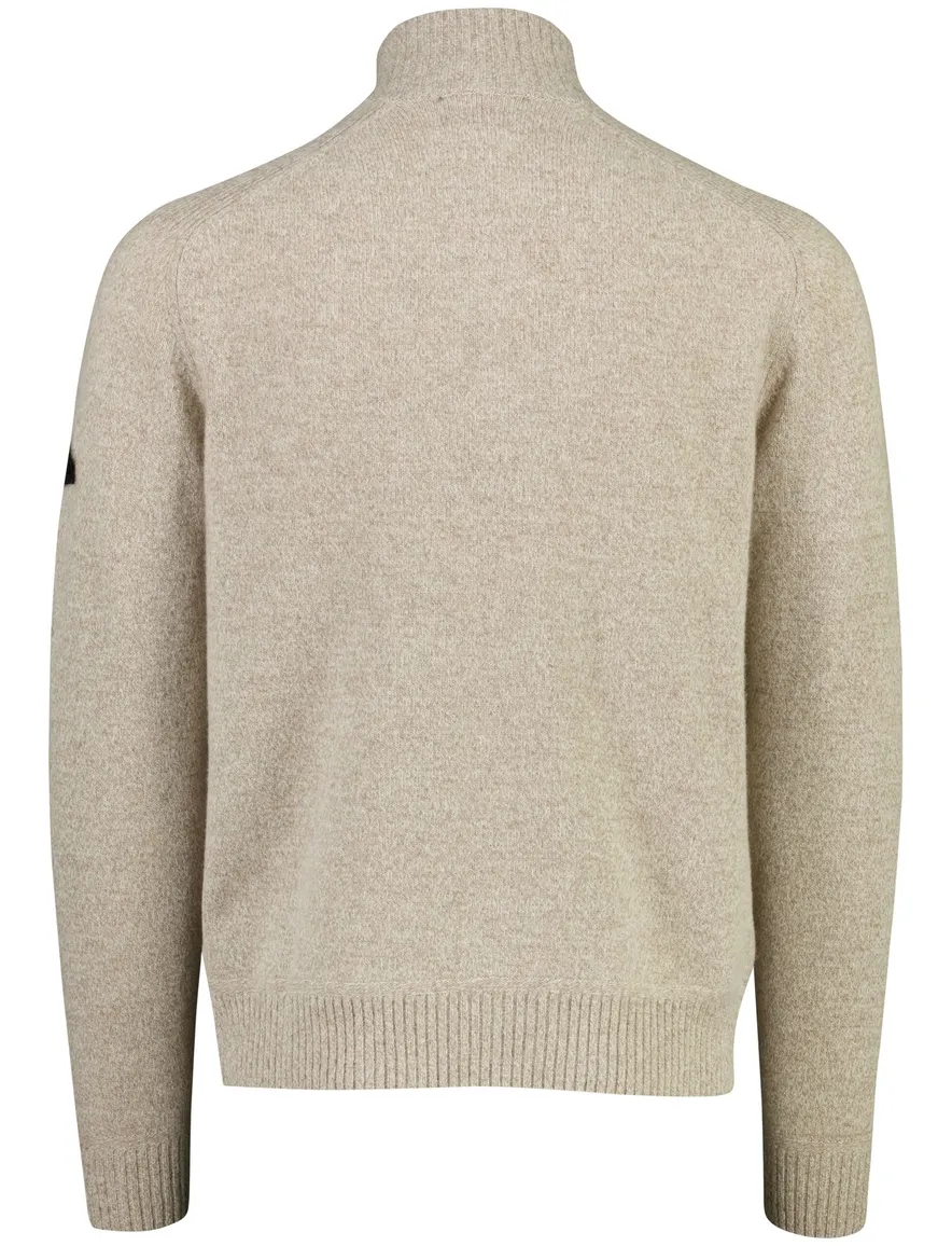 Peuterey trui half zip beige gemêleerd gebreid