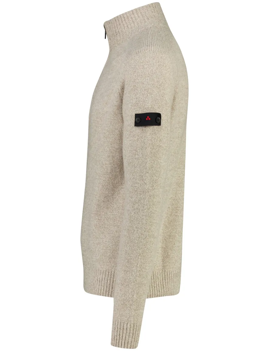 Peuterey trui half zip beige gemêleerd gebreid