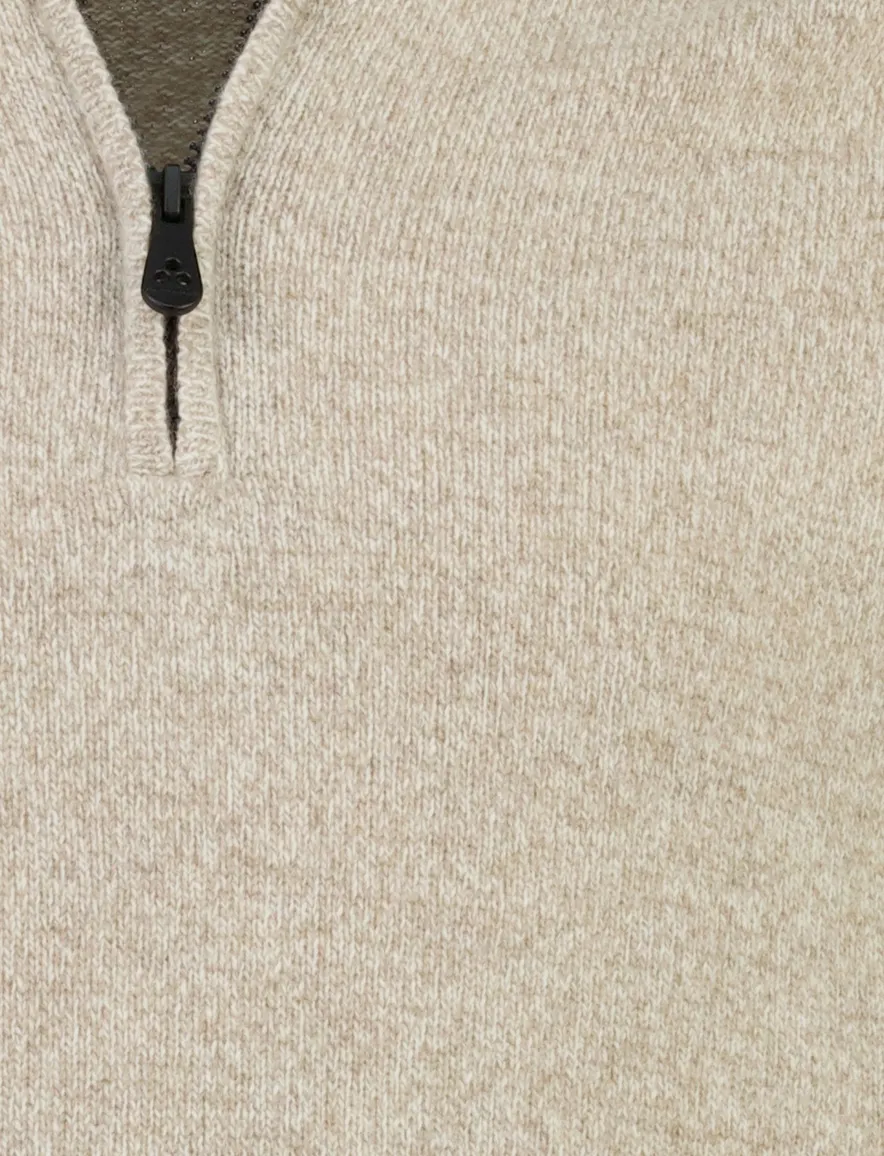 Peuterey trui half zip beige gemêleerd gebreid