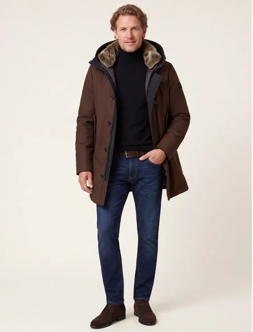 Peuterey overjas bruin warm
