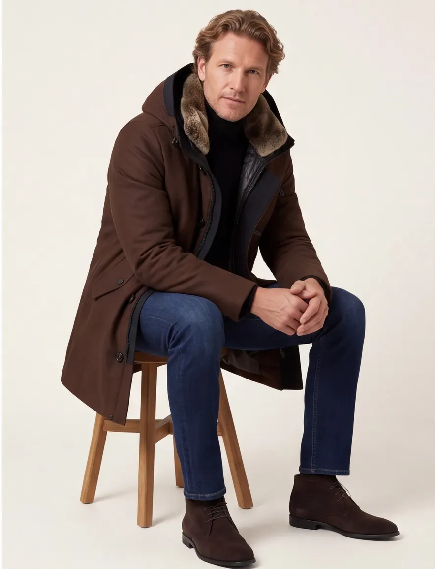 Peuterey overjas bruin warm