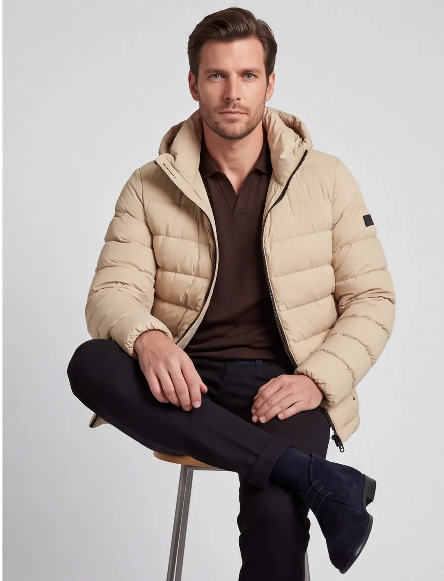 Peuterey gewatteerde jas camel warm