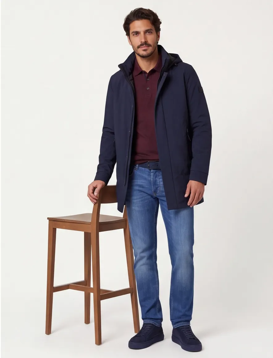 Peuterey regenjas donkerblauw waterdicht