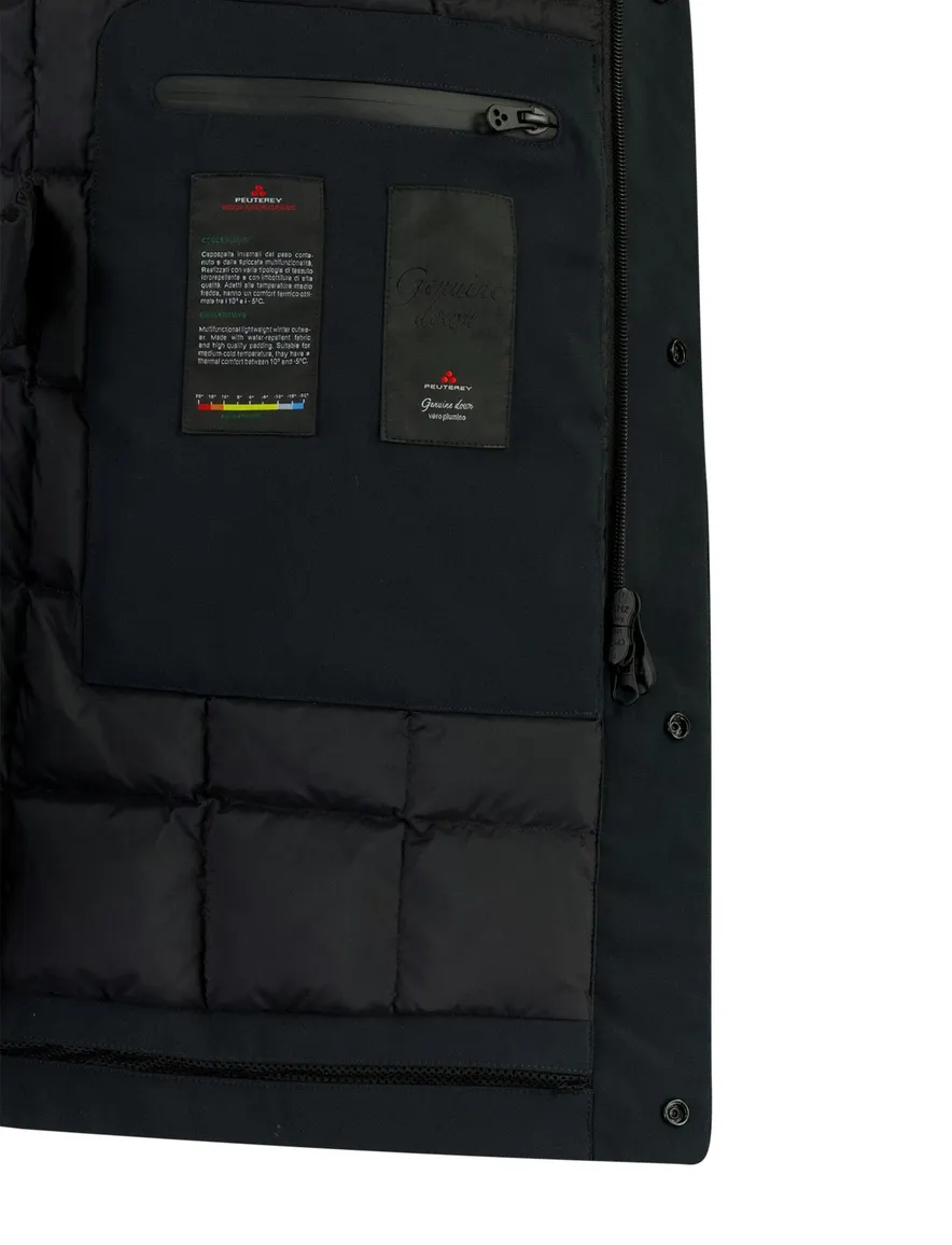 Peuterey overjas donkerblauw gevoerd