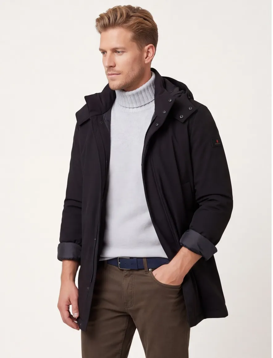 Peuterey overjas zwart polyester