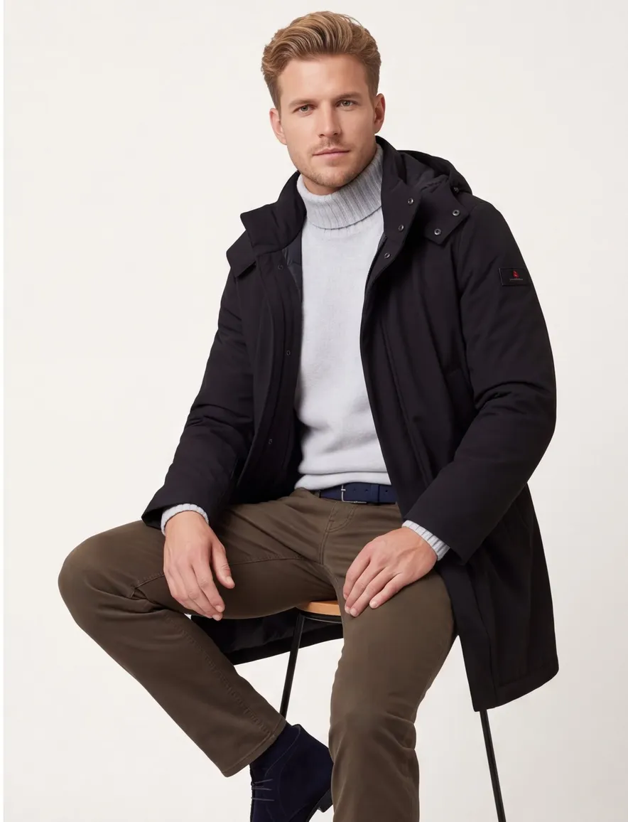 Peuterey overjas zwart polyester