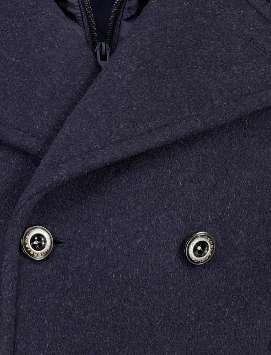 Peuterey overjas donkerblauw effen