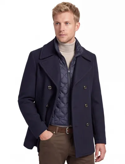 Peuterey Peuterey overjas donkerblauw effen