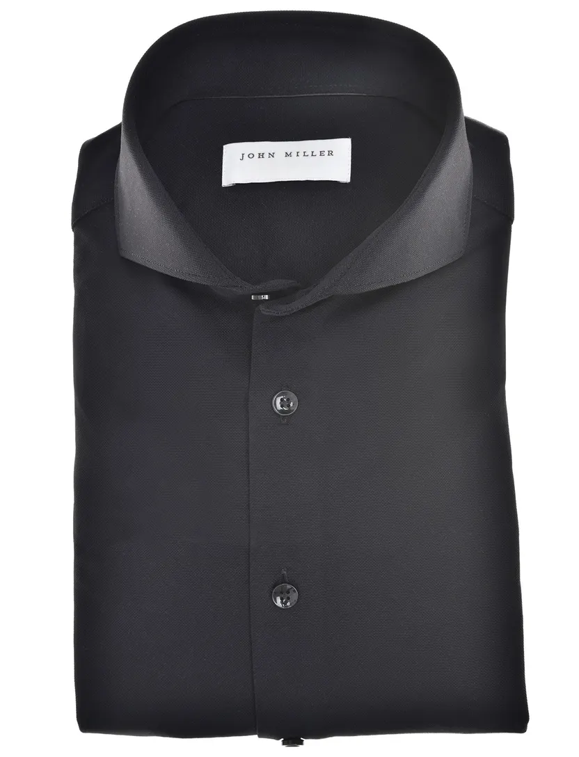 Overhemd John Miller Slim Fit zwart stretch