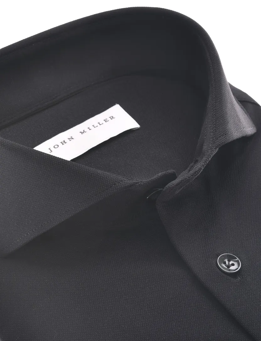 Overhemd John Miller Slim Fit zwart stretch